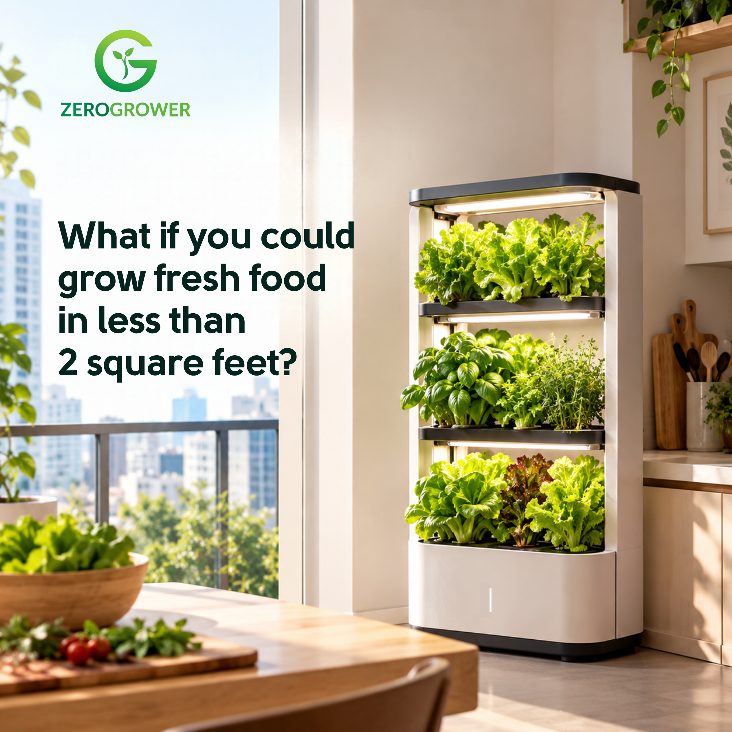 WHAT IF YOU COULD GROW FRESH FOOD IN LESS THAN 2 SQUARE FEET?